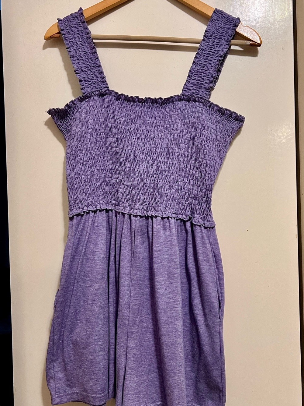 Lavender Smocked Sleeveless Romper